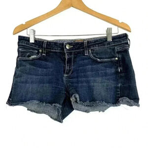 Paige Blue Denim Cut Off Shorts Sz 30 Stretch Women's Cotton Blend